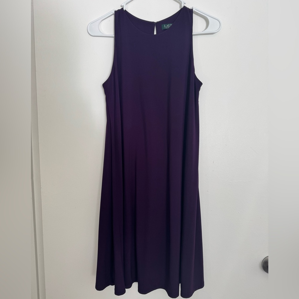 Ralph Lauren Purple Halter A-line Midi Dress size 4